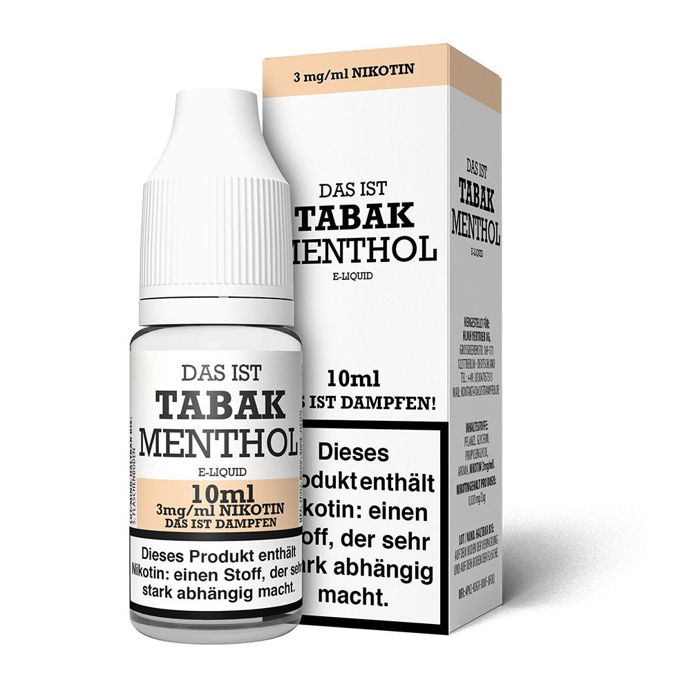 Das ist Dampfen Tabak Menthol | Freebase Liquid | 10ml Das ist Dampfen Tabak Menthol | Freebase Liquid | 10ml