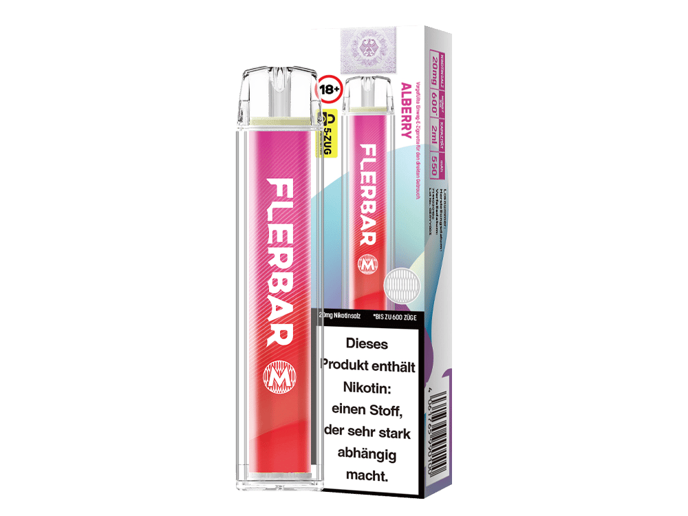 Flerbar M in Alberry — 2 ml, 20 mg/ml Nikotinsalz, bis 600 Züge