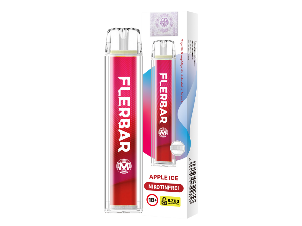 Flerbar M Einweg E-Zigarette 0 mg/ml — Apple Ice / 0 mg/ml