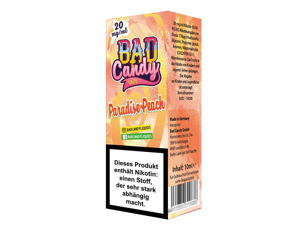 Bad Candy Paradise Peach Nikotinsalz Liquid