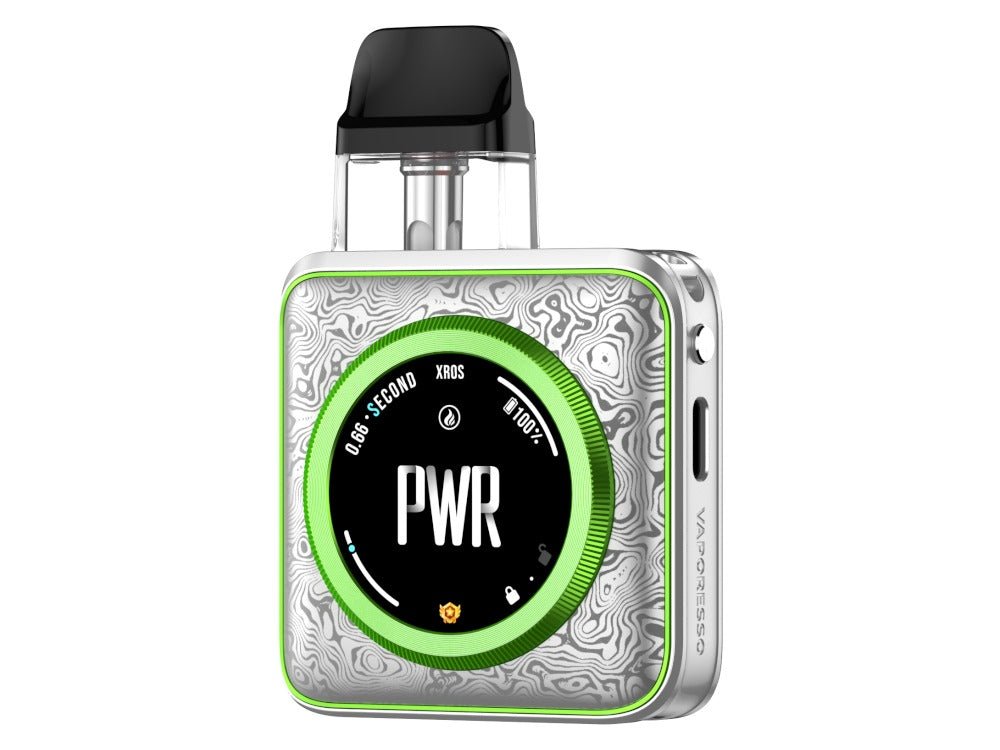 Vaporesso XROS 5 Nano in Damascus Silver — 1.600 mAh Akku, 30 W max., 3 ml Pod