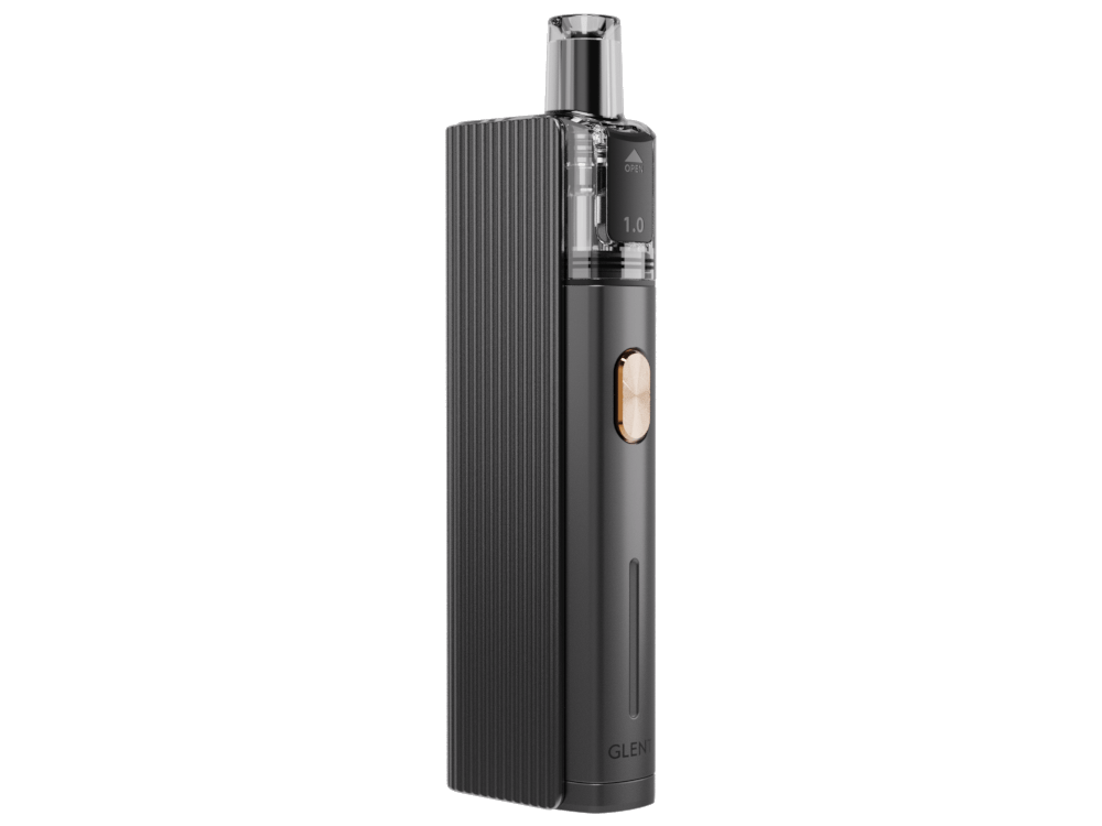 JustFog GLENT E-Zigarette in schwarz — 1.500 mAh Akku, 2 ml Pod-Tank, 0,6 / 1,0 Ω Pods im Set