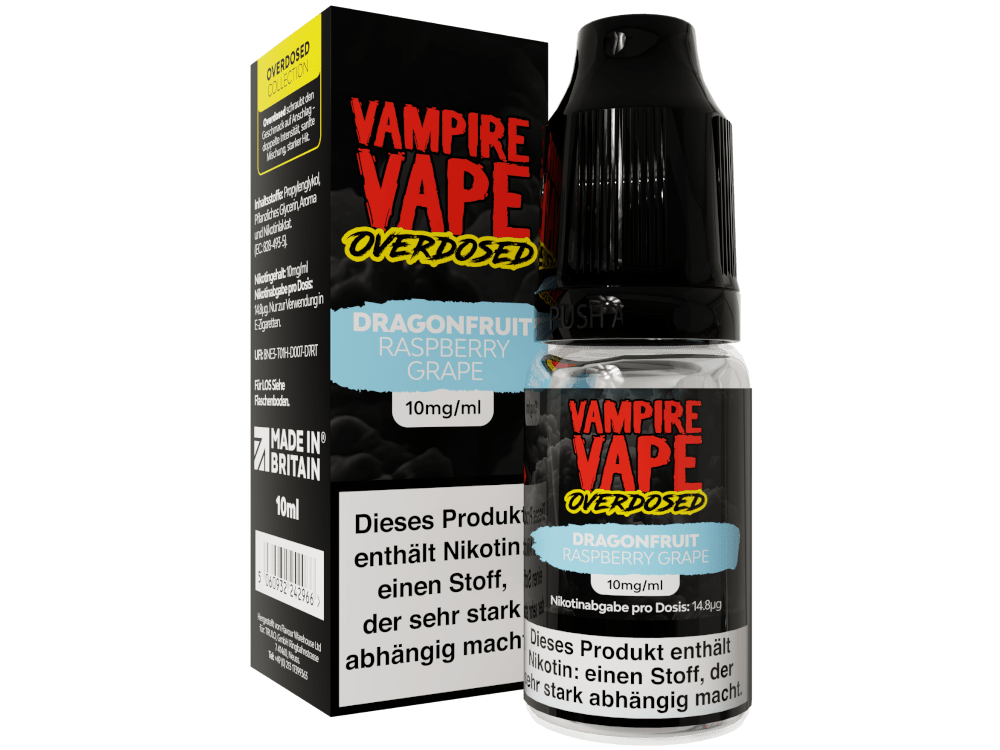 Vampire Vape Dragonfruit Raspberry Grape Overdosed Nikotinsalz Liquid