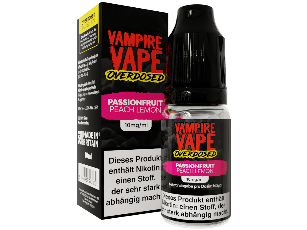 Vampire Vape Passionfruit Peach Lemon Overdosed Nikotinsalz Liquid