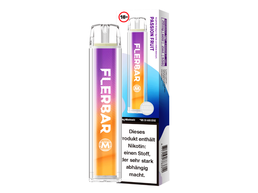 Flerbar M in Passion Fruit — 2 ml, 20 mg/ml Nikotinsalz, bis 600 Züge