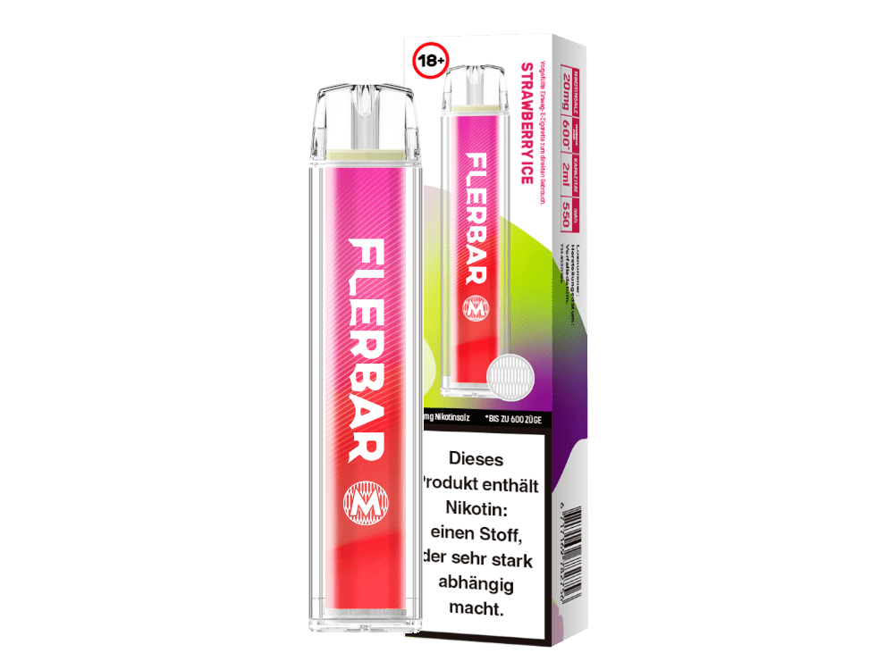 Flerbar M in Strawberry Ice — 2 ml, 20 mg/ml Nikotinsalz, bis 600 Züge