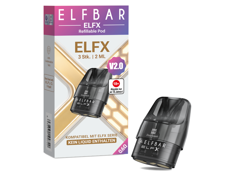 Elfbar Elfx Pod V2.0 (3 Stück pro Packung) — 2 ml / 0,6 Ohm