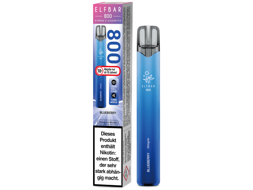 Elfbar 800 in Blueberry — 800 Züge max., 2 ml vorgefüllt, 20 mg/ml Nikotinsalz