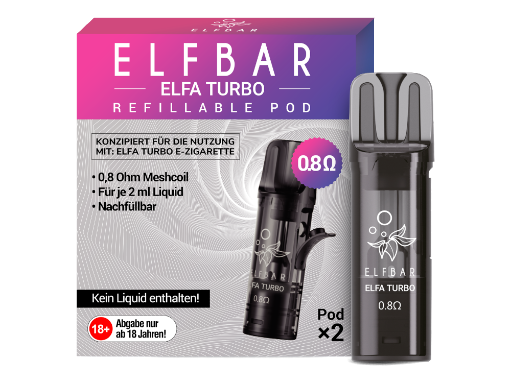 Elfbar Elfa Turbo Pods (2 Stück pro Packung) — 0,8 Ohm