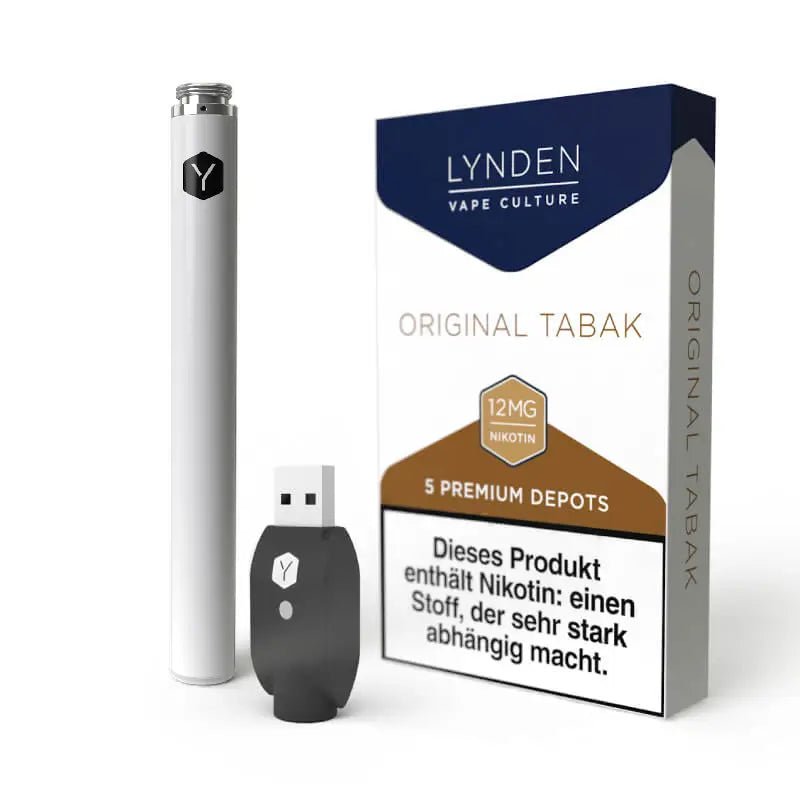 LYNDEN Premium Set Light Bundle — 280 mAh Akkuträger, 5 Depots im Bundle, 6–18 mg/ml Nikotin